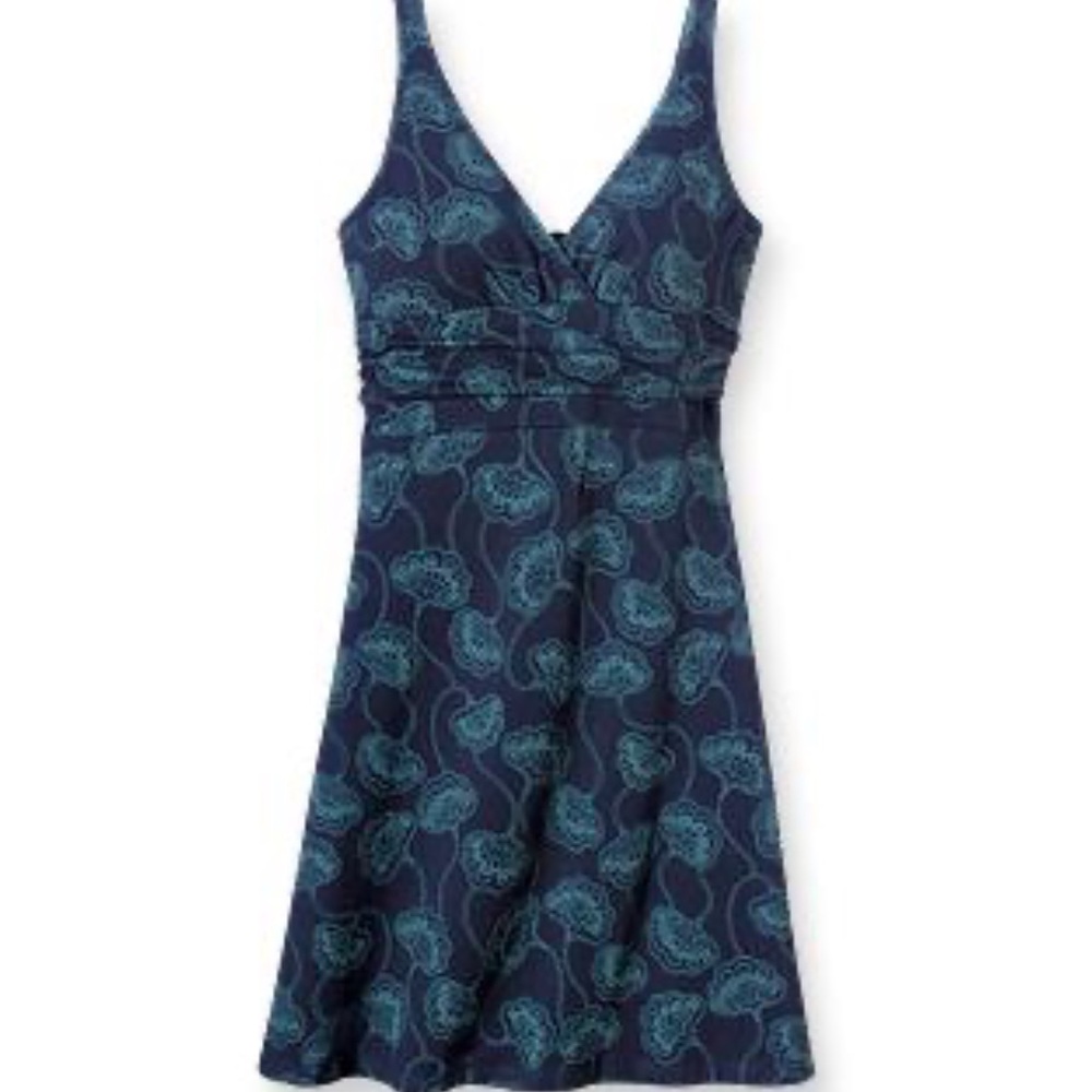 Patagonia Navy & Teal Paisley Sleeveless Mini Dress